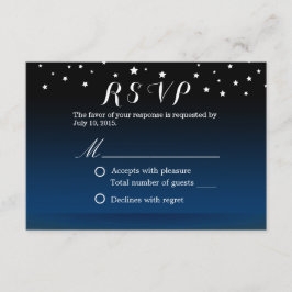 Elegante Blue Starry Night Weding RSVP