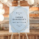 Elegante Blue Watercolor, Poster de Boas-vindas co<br><div class="desc">Este design elegante apresenta um quadro geo em volta de uma abertura de aquarela e seu texto personalizado. Use o formulário modelo para adicionar seu texto. Os menus avançados de edição,  acessados escolhendo "personalizar ainda mais",  permitirão que você altere as fontes,  as cores e o layout.</div>
