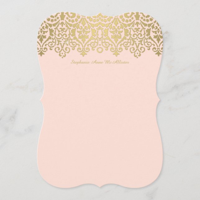 Elegante Blush n Dourado Lace Floral Bridal (Frente)