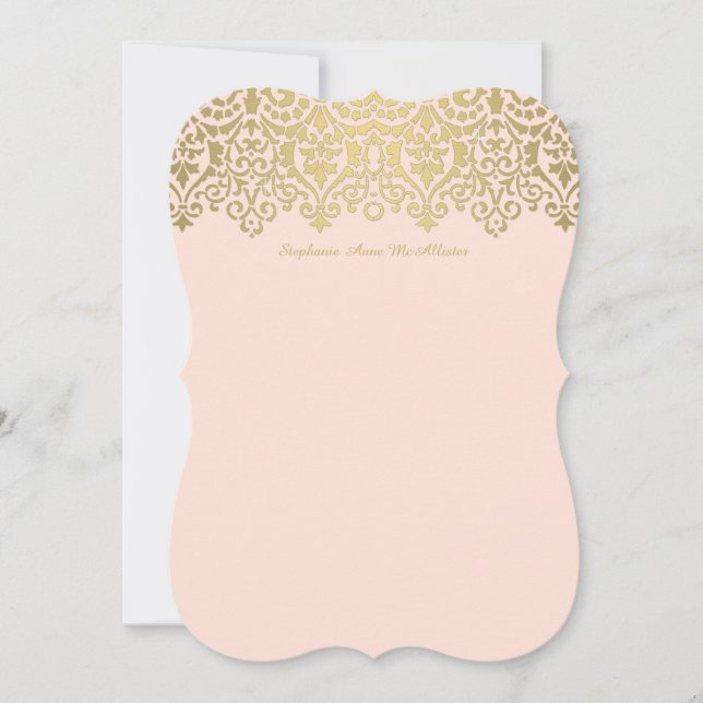 Elegante Blush n Dourado Lace Floral Bridal (Frente)