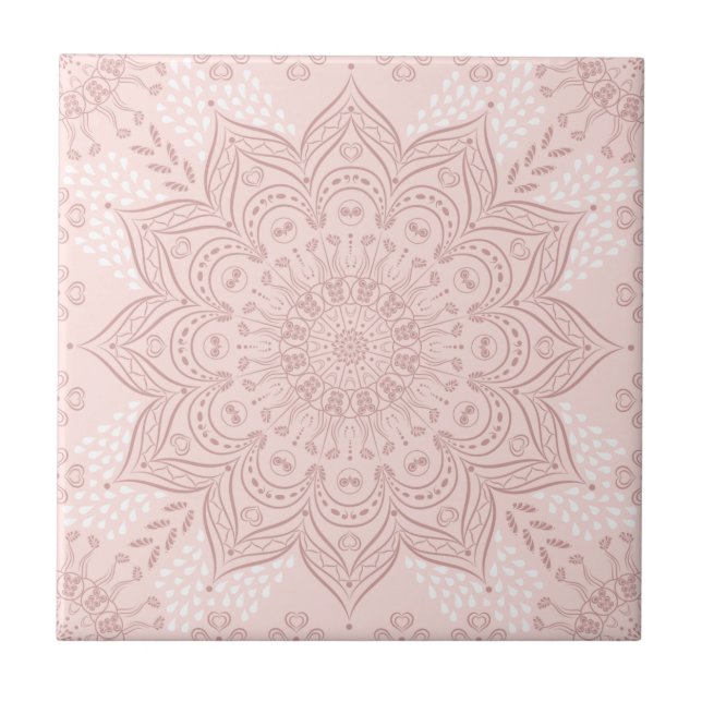 Elegante Blush Pink Boho Mandala (Frente)