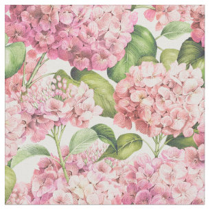 Elegante Blush Pink Hydrangea Tecido Padrão Flora