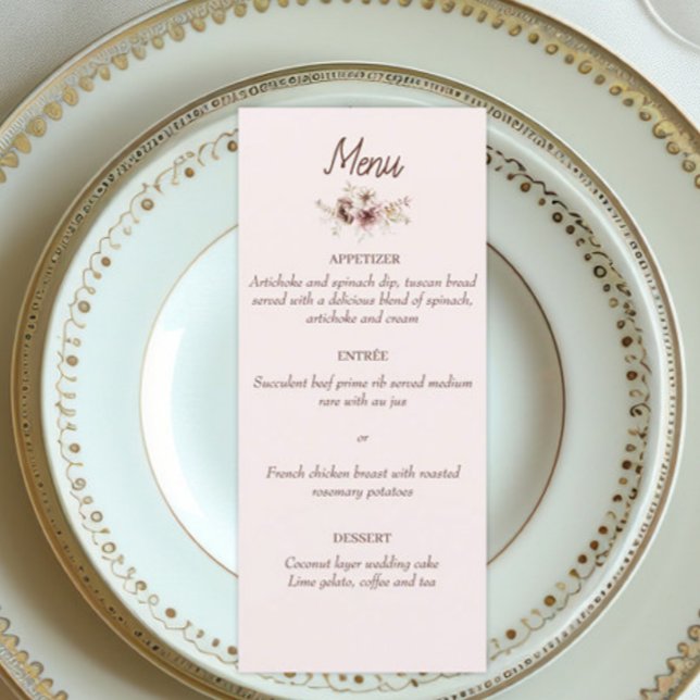 Elegante Bohemian Wedding Menu (Criador carregado)