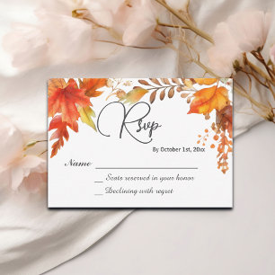 Elegante Boho Fall Floral Maple Deixa RSVP De Casa