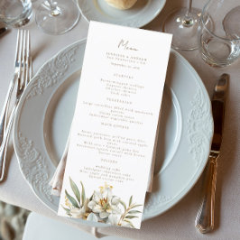 Elegante Boho Fall Floral Wedes Menus