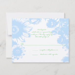 Elegante Boho Floral Casamento Azul Pastel RSVP