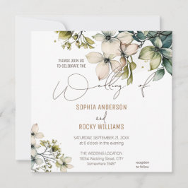 Elegante Boho Fofo Flor de Campo Floral cartão de