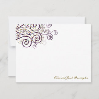 Elegante Boho Purple Spirals Cartões de agradecime