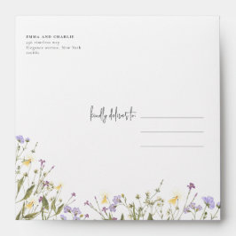 Elegante Boho wildflower Endereço de Regresso