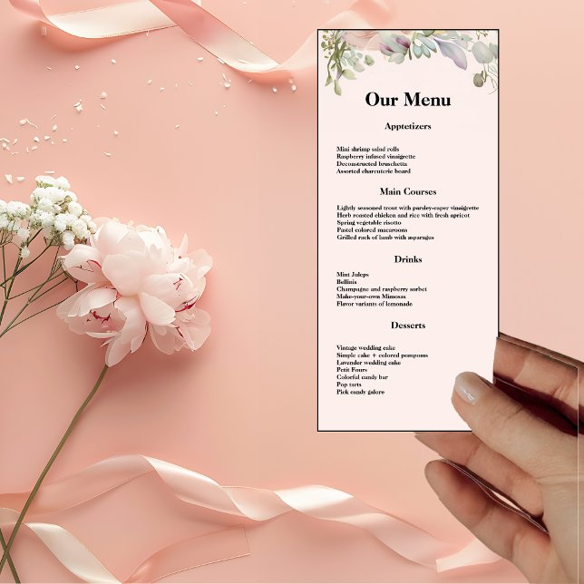 Elegante BOHO Wildflower Janta Menu (Criador carregado)
