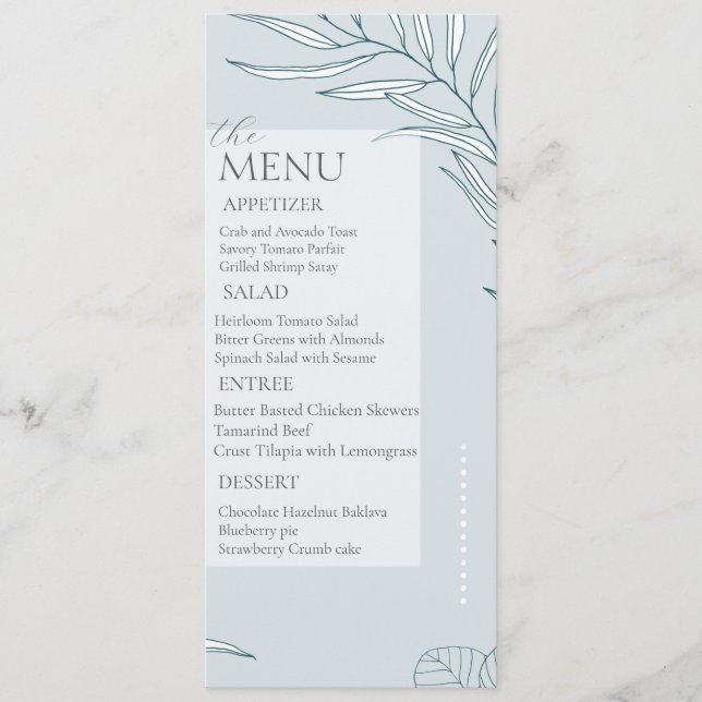 Elegante Boho Wildflower Menu do casamento (Frente)