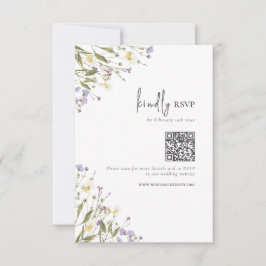 Elegante Boho Wildflower Wedding Código QR RSVP
