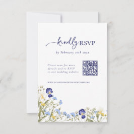 Elegante Boho Wildflower Wedding Código QR RSVP