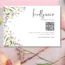 Elegante Boho Wildflower Wedding Código QR RSVP