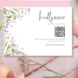 Elegante Boho Wildflower Wedding Código QR RSVP