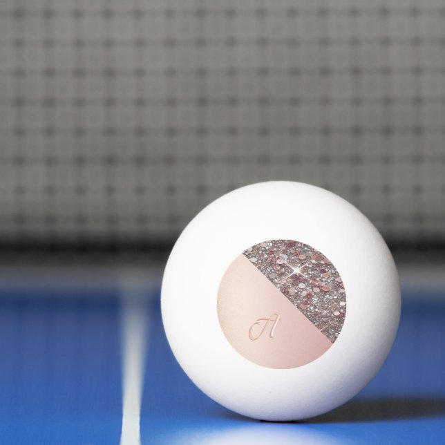 Elegante Bola de Ping Pong com Monograma em Dourad (Líquido)