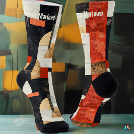 Elegante Bold Abstract Vermelho e Preto moderno pe