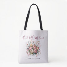 Elegante Bolsa de Mão Floral Melhor Mãe de Todos o