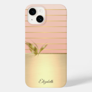 Elegante Borboleta Chic Dourado Listrado