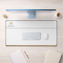 Elegante branco clássico e monograma personalizado