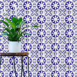 Elegante Branco E Azul Mediterrâneo Português<br><div class="desc">Design decorativo elegante em estilo mediterrânico,  com ornamentos azuis em fundo branco.</div>