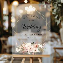 Elegante, Branco, Pastel, Flor, Casamento Geométri