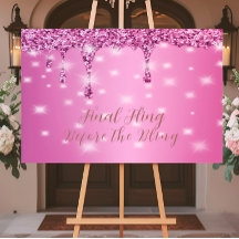 Elegante Brilho Rosa Quente Drip Despedida de Solt