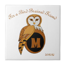 Elegante britânico Barn Owl Monograma