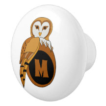 Elegante britânico Barn Owl Monograma