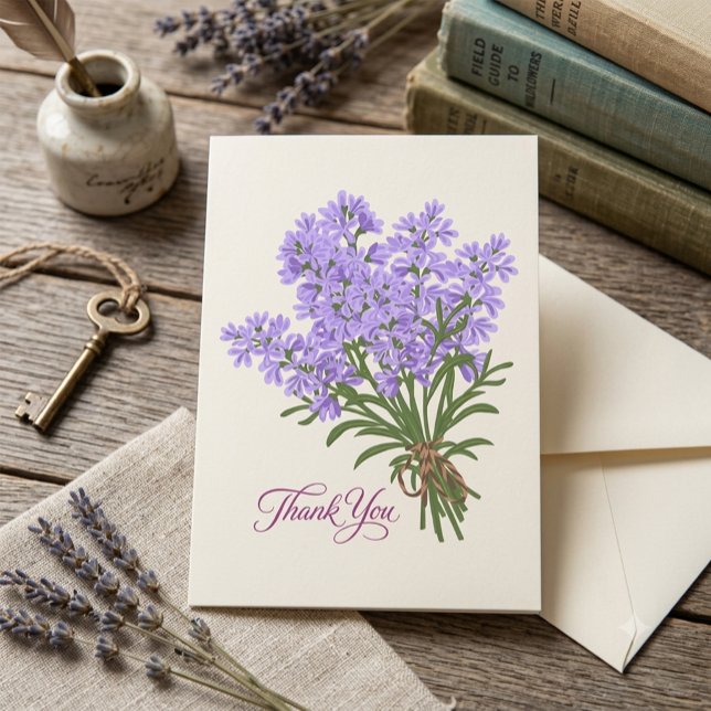 Elegante Buquê Floral de Lavanda Agradecimento Esc (Criador carregado)