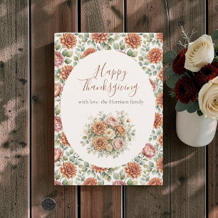 Elegante Buquê Floral de Outono Cartão de Ação de 