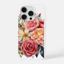 Elegante Buquê Floral de Rosas Rosa em Aquarela 