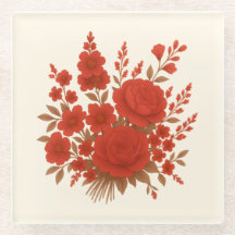 Elegante Buquê Floral Vermelho com Rosas Romântica