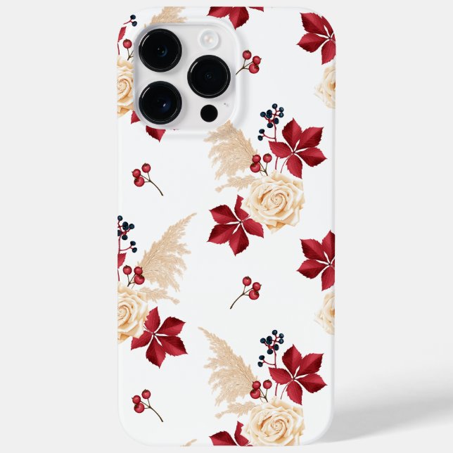 Elegante Burgundy - capas de iphone Floral de outo (Verso)