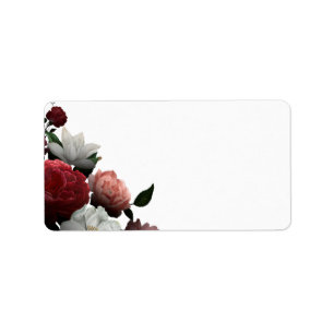 Elegante Burgundy Floral - Etiqueta de Endereço -