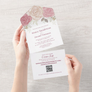 Elegante Burgundy Watercolor Floral Rosa Dourado