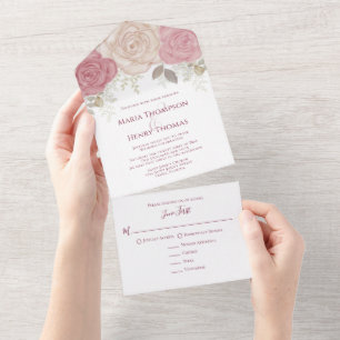 Elegante Burgundy Watercolor Floral Rosa Dourado