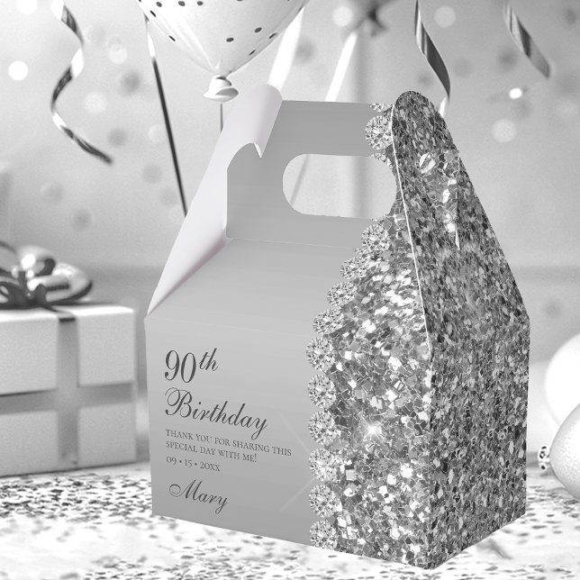 Elegante Caixa de Prata para 90º Aniversário (Criador carregado)