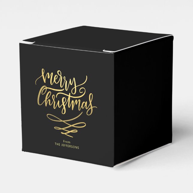 Elegante Caixa de Presente de Natal com Letra Merr (Frente)