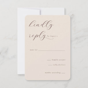 Elegante Caligrafia Bege RSVP