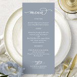 Elegante Caligrafia Dusty Blue Wedch Menu<br><div class="desc">Elegante Caligrafia Dusty Blue Wedch Menu</div>
