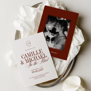 Elegante Caligrafia Profundo Convite de Casamento 
