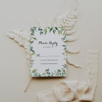 Elegante Caligrafia Verde Tropical RSVP
