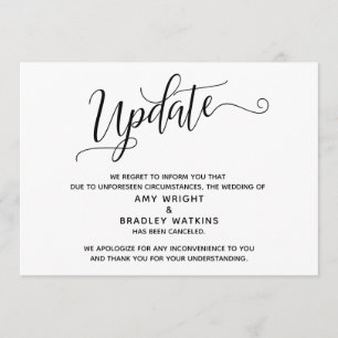 Elegante Cancelado Atualização do Anúncio de Casam