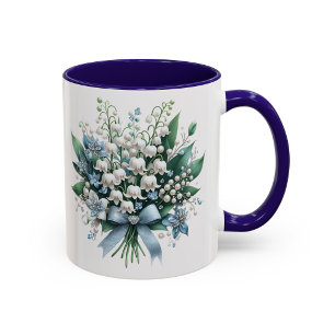 Elegante Caneca Lírio-do-Vale Presente Floral