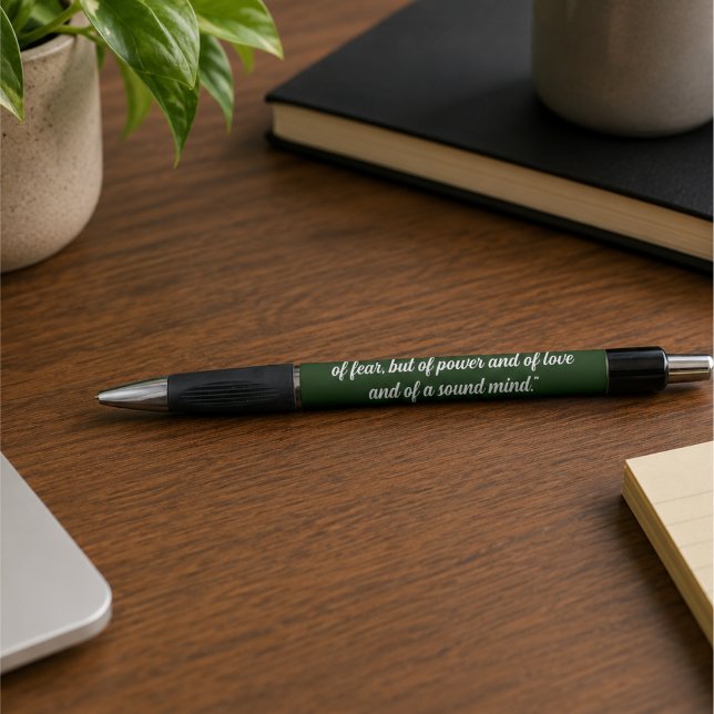 Elegante Caneta Versículo Bíblico Verde Escuro em  (Criador carregado)