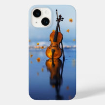 Elegante capa de telefone com arte de violino