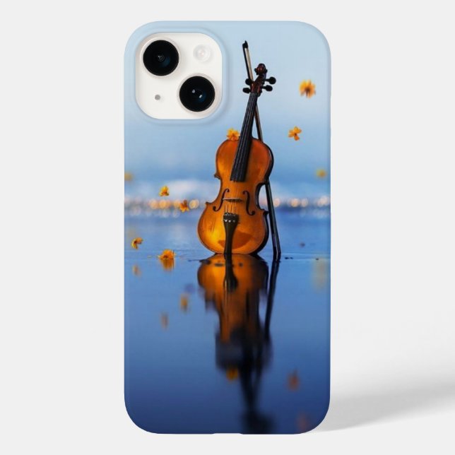 Elegante capa de telefone com arte de violino (Verso)