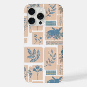 Elegante capa de telefone com padrão botânico de c