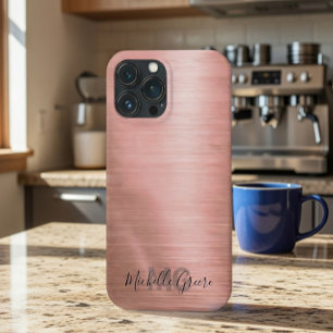 Elegante capa de telefone em metalizado rosa doura